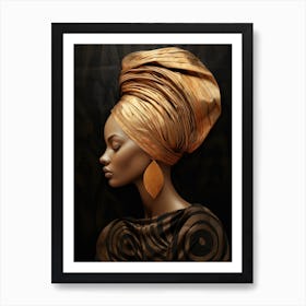 African Woman In Turban 7 Art Print