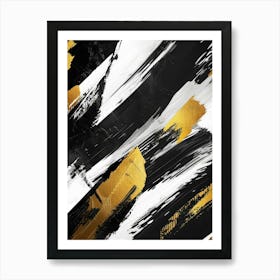 Abstract Black And Gold Painting 4 Art Print