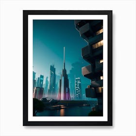 Futuristic Cityscape 1 Art Print