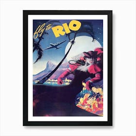 Fly To Rio, Brazil Art Print