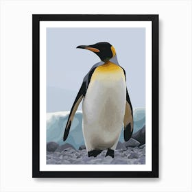 Emperor Penguin King George Island Minimalist Illustration 4 Art Print