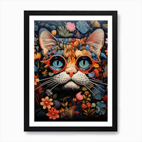 Cat With Glasses 3 Art Print