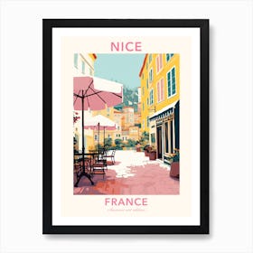 Nice, France, Flat Pastels Tones Illustration 2 Poster Art Print