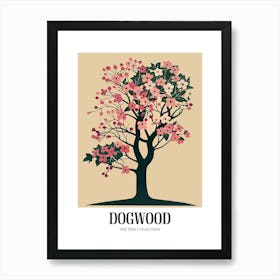 Dogwood Tree Colourful Illustration 3 Poster Art Print