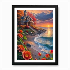 Sunset By The Sea Art Print