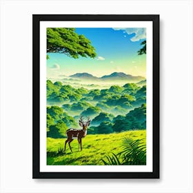 Deer In The Forest Art Print