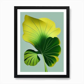 Ginkgo Biloba Leaf Vibrant Inspired 1 Art Print