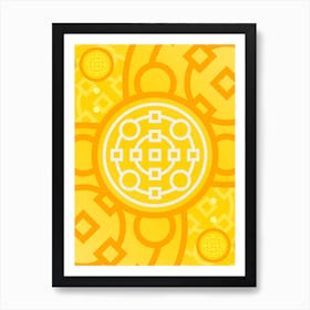 Geometric Glyph Abstract in Happy Yellow and Orange n.0021 Art Print