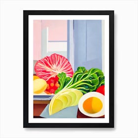 Swiss Chard 2 Tablescape vegetable Art Print