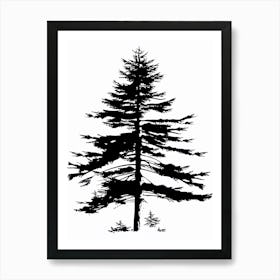 Cedar Tree Simple Geometric Nature Stencil 1 Art Print