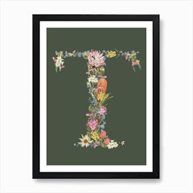 T Olive Alphabet Letter Art Print