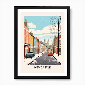 Vintage Winter Travel Poster Newcastle United Kingdom 1 Art Print