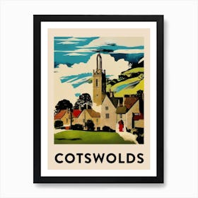 Cotswolds 2 Vintage Travel Poster Art Print