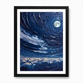 Impasto Lunar Skyscape Art Print