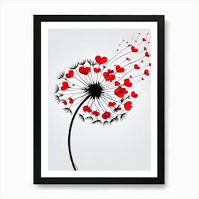 Dandelion With Hearts Art Print