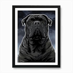 Black Bulldog Art Print