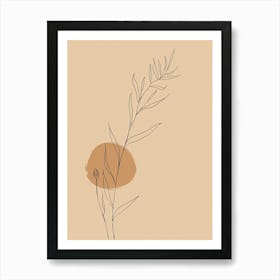 Vilnius Botanical Garden Boho Line Art Art Print