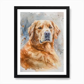 Golden Retriever Watercolor Painting 2 Art Print