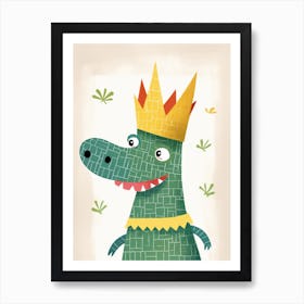 Little Alligator 1 Wearing A Crown Art Print
