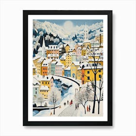 Winter Snow Lucerne   Switzerland Snow Illustration 1 Art Print