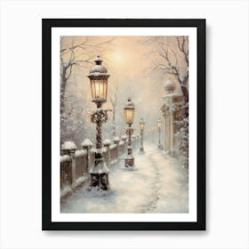 Cottagecore Winter Scene Art Print