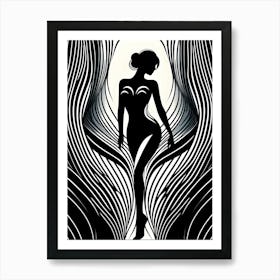 Woman Style In Zebra Print Art Print