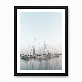 Sailboats At The Marina In Sicily Italy Art Print