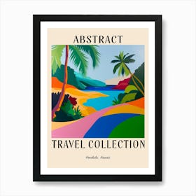 Abstract Travel Collection Poster Honolulu Usa 2 Art Print