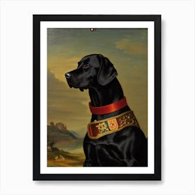 Labrador 3 Renaissance Portrait Oil Painting Poster