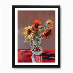 Sunflowers In A Vase 21 Art Print