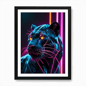 Neon Leopard Art Print