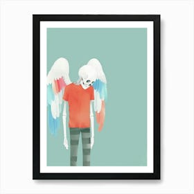 Skeleton With Wings Art Print