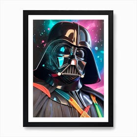 Darth Vader Star Wars Neon Iridescent (24) Art Print