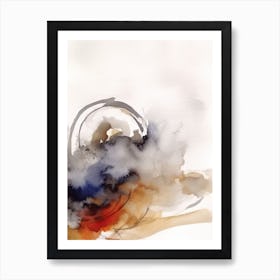 Watercolour Abstract Burnt Orange 5 Art Print