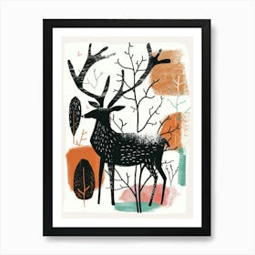 Deer In The Woods 6 Art Print