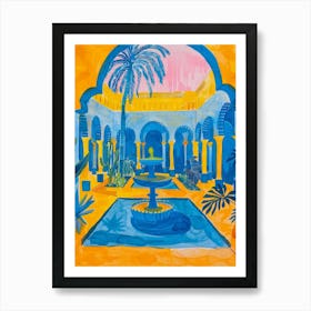 Blue And Yellow Courtyard Art Print