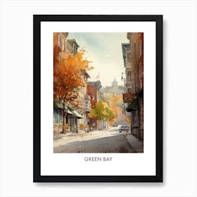 Green Bay Watercolor 1travel Poster Poster