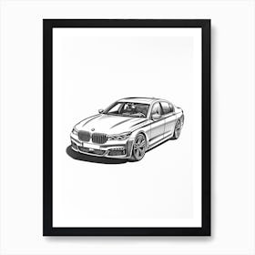 Bmw 7 Series Line Drawing 4 Art Print