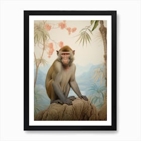 Macaque 4 Tropical Animal Portrait Art Print
