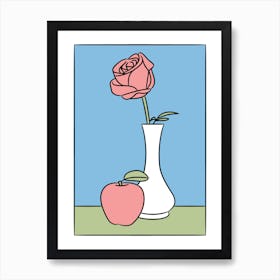 Rose And Apple Art Print