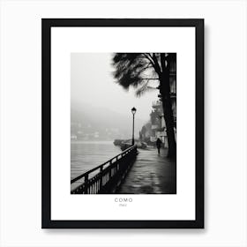 Poster Of Como, Italy, Black And White Analogue Photography 2 Art Print
