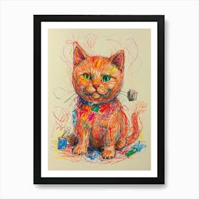 Cat Painting Art Print