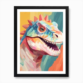 Colourful Dinosaur Cryolophosaurus 1 Art Print