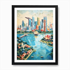 Singapore, Geometric Illustration 2 Art Print