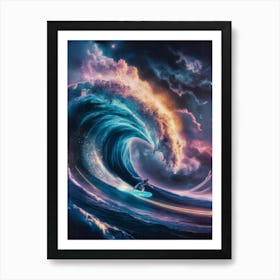 Surfer Rides A Wave Art Print