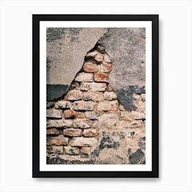 Close up old Brick Wall Art Print