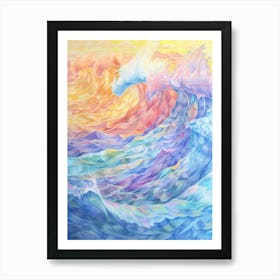 Ocean Waves At Sunset Art Print