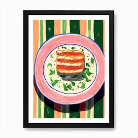 A Plate Of Cucumbers, Top View Food Illustration 2 Art Print