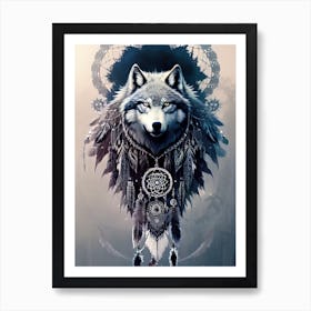 Wolf Dreamcatcher 10 Art Print