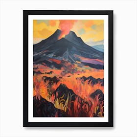 Mount Yasur Vanuatu 2 Mountain Painting Art Print